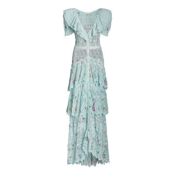 Santina Floral Cotton Lace Maxi Dress