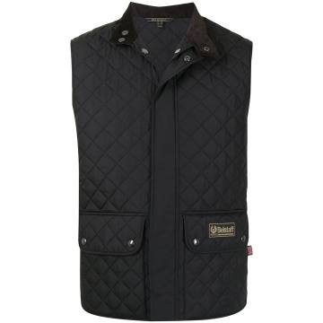 quilted logo-patch gilet