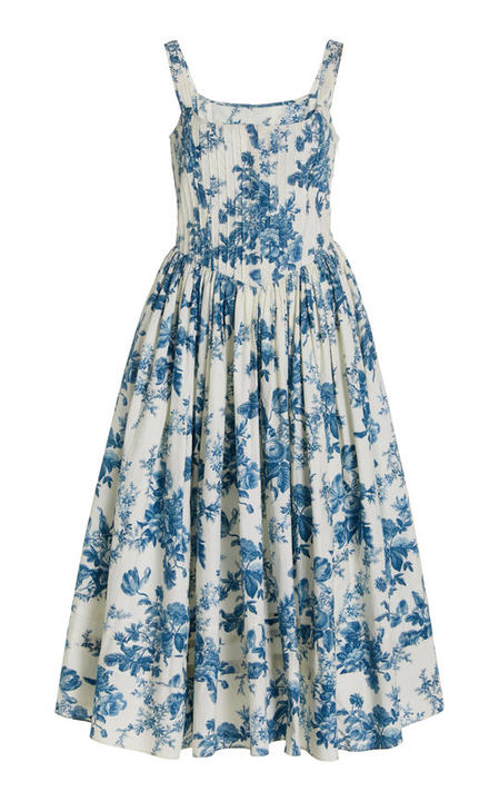 Majory Floral Cotton Midi Dress展示图