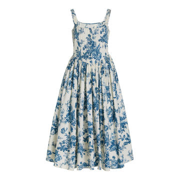 Majory Floral Cotton Midi Dress