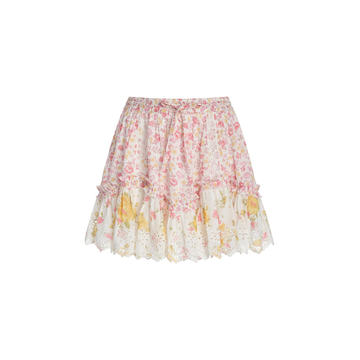 Becca Mixed-Floral Cotton Mini Skirt