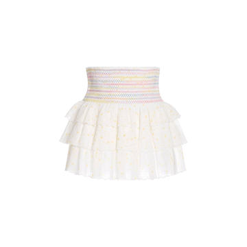 Daffodil Tiered Floral Cotton Mini Skirt