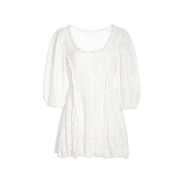 Hampton Floral-Embroidered Cotton-Blend Gauze Mini Dress