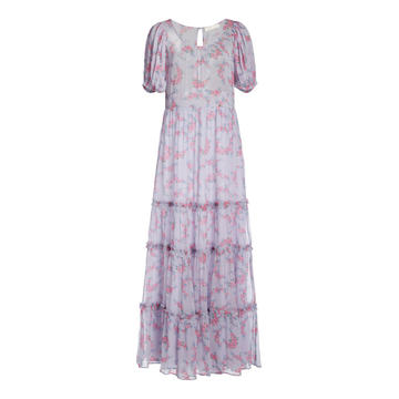 Shadow Floral Silk Georgette Maxi Dress