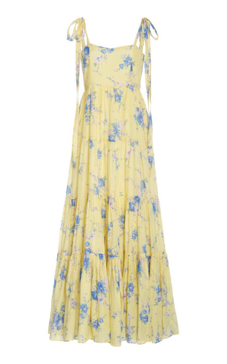 Burrows Floral Cotton-Silk Maxi Dress展示图