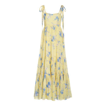 Burrows Floral Cotton-Silk Maxi Dress