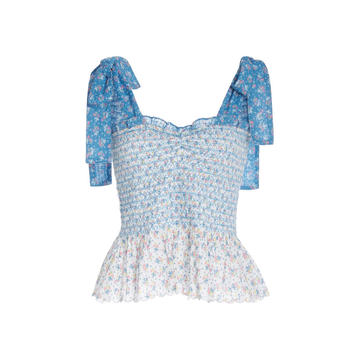 Bucky Smocked Floral Cotton Top