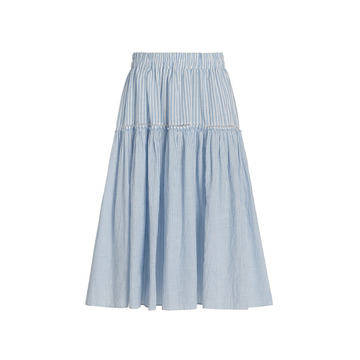 Stefana Striped Cotton Skirt