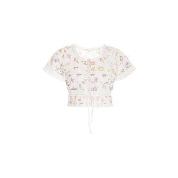 Farley Broderie-Cotton Cropped Top