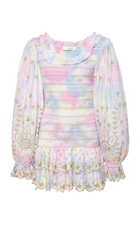 Celia Smocked Tie Dye Mini Dress展示图