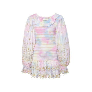 Celia Smocked Tie Dye Mini Dress