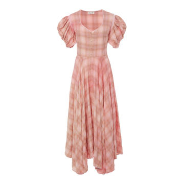 Coralie Checked Cotton Midi Dress