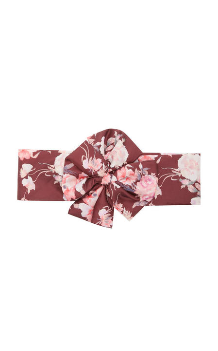 Jackson Bow-Accented Crepe Floral-Patterned  Belt展示图