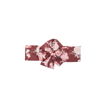 Jackson Bow-Accented Crepe Floral-Patterned  Belt