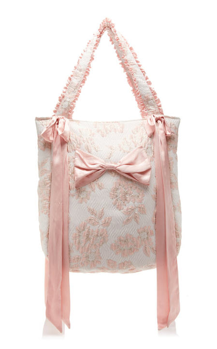 Tulip Bow Embellished Jacquard Tote展示图