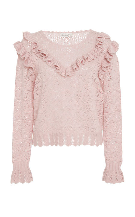 Natalie Ruffle Eyelet Sweater展示图