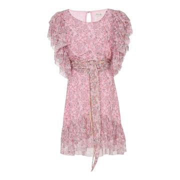 Emmy Floral Silk Ruffle Mini Dress