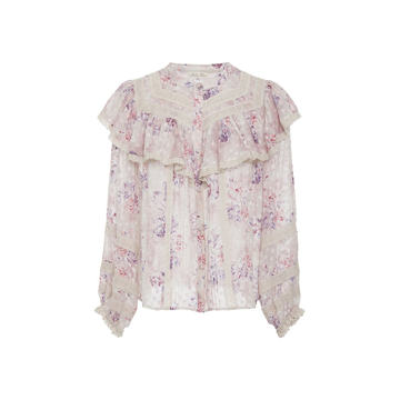 Erica Floral-Print Silk Top