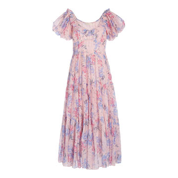 Emory Floral Cotton Silk Midi Dress