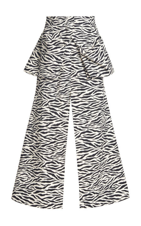 Pocket-Detailed Zebra-Print Cotton Midi Skirt展示图