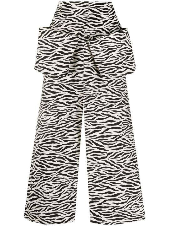 zebra-print front-slit skirt展示图