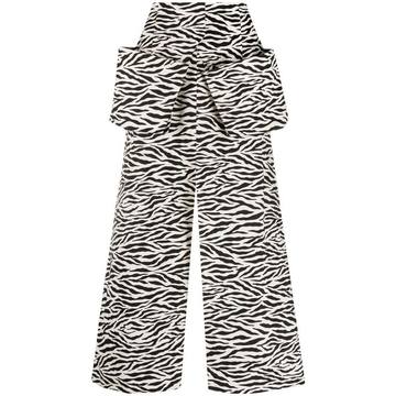 zebra-print front-slit skirt