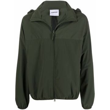 zip-up hooded jacket