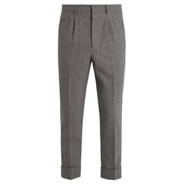 Slim-leg wool trousers