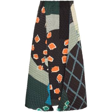 patchwork midi skirt
