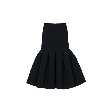 Textured Crepe Midi Skirt