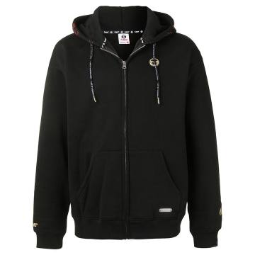 graphic-print zip-up hoodie