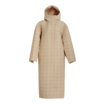 Oversized Quilted Cotton-Blend Coat