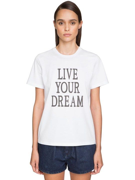 “LIVE OUR DREAM”纯棉平纹针织T恤展示图