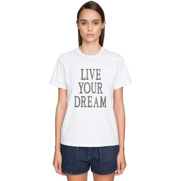 “LIVE OUR DREAM”纯棉平纹针织T恤