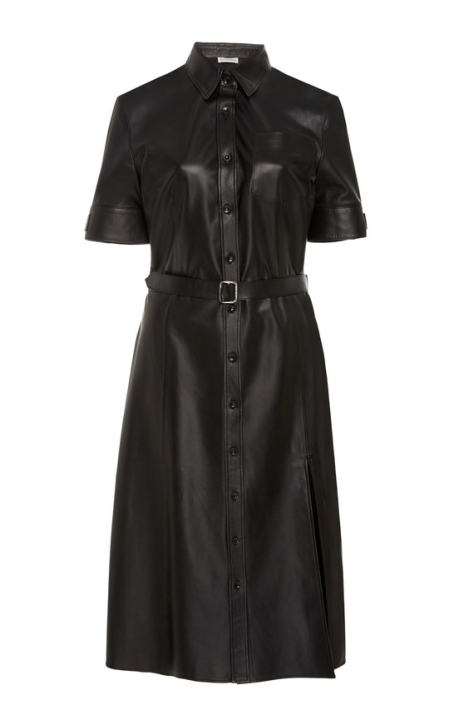 Kieran Leather Midi Shirt Dress展示图