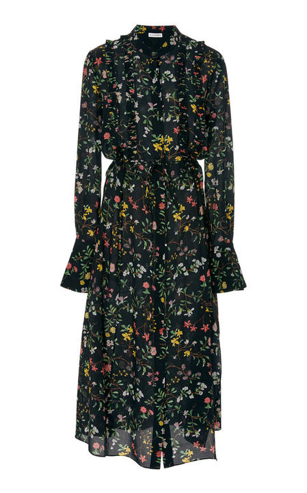 League Silk Floral Midi Dress展示图