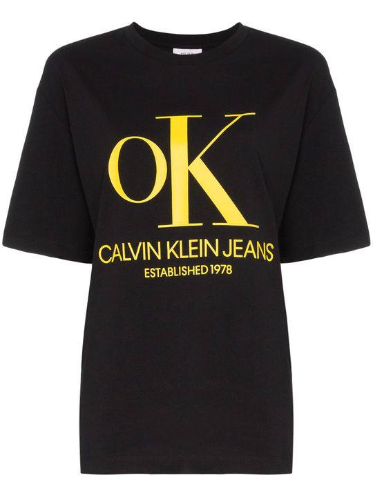 Ok Calvin Klein Jeans logo全棉T恤展示图