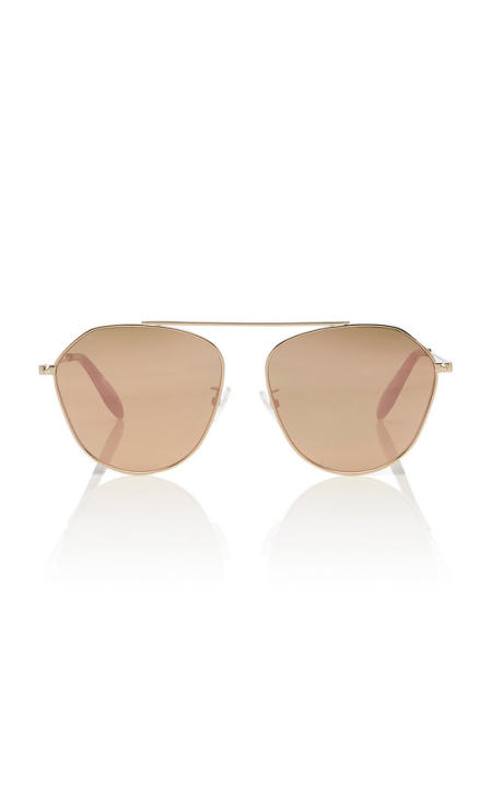 Gold-Tone Mirrored Aviator-Style Sunglasses展示图