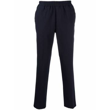 textured slim-fit trousers