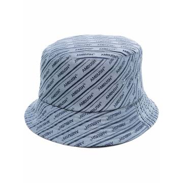 striped logo bucket hat