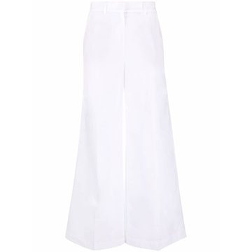 high-waisted palazzo trousers