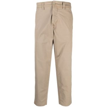 cropped cotton-blend chinos