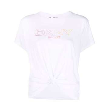 logo-print knotted T-shirt