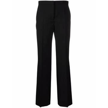 high-waist bootcut trousers