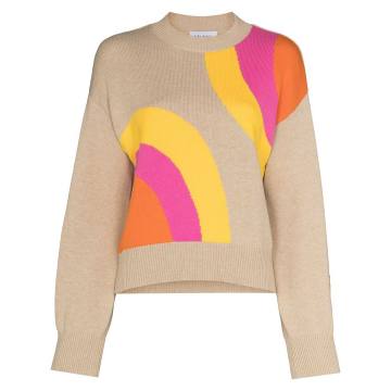 Circle print intarsia-knit jumper