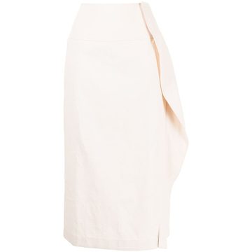 draped panel straight skirt