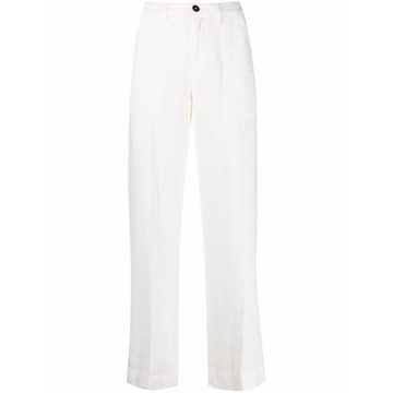 straight-leg linen trousers