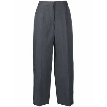 high-waist cotton trousers