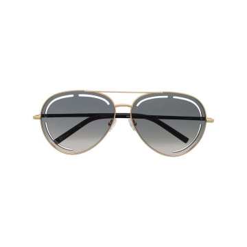 tinted aviator-frame sunglasses