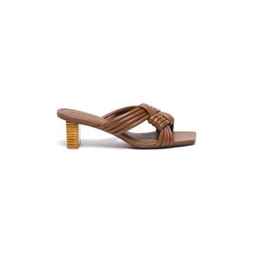 'Tatiana' knotted leather heeled sandals
